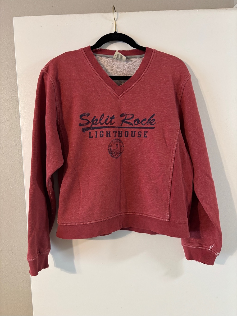Vintage Split Rock Lighthouse v-neck sweatshirt